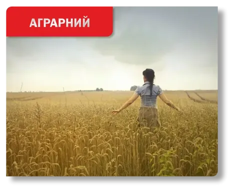 Посилання на сторінку кредитної програми "Кредит Аграрний" від кредитної спілки "Кредит-Експерт" Зображення людини на полі стиглої пшениці